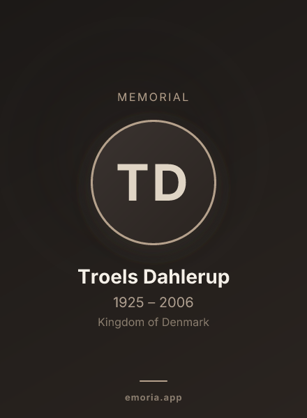 Memorial portrait of Troels Dahlerup