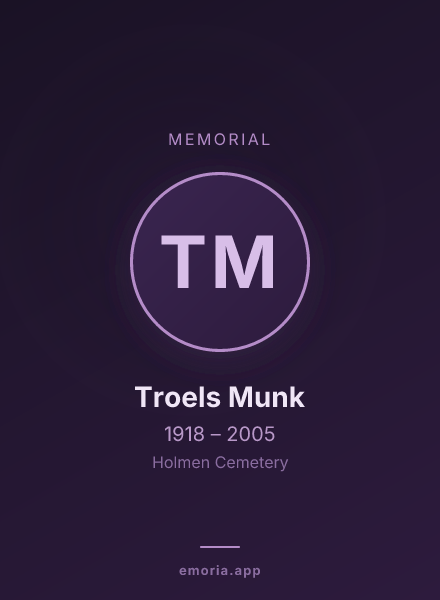 Memorial portrait of Troels Munk