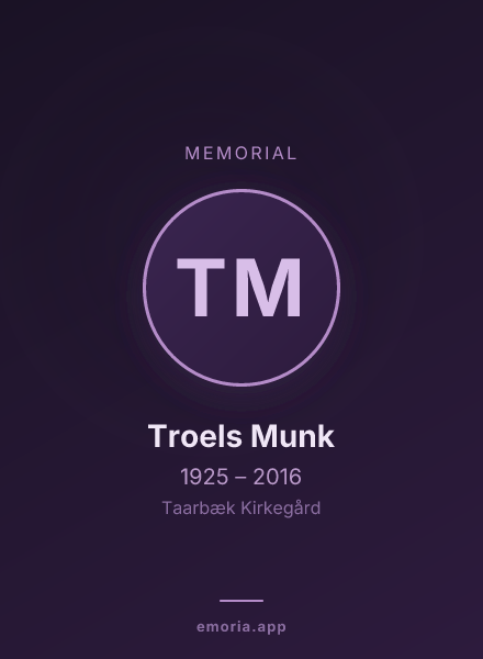 Memorial portrait of Troels Munk