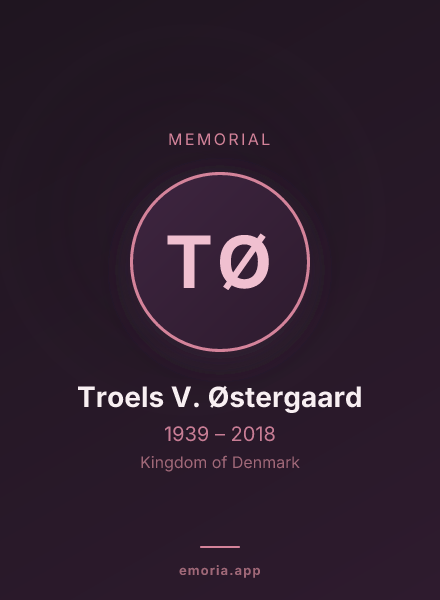 Memorial portrait of Troels V. Østergaard