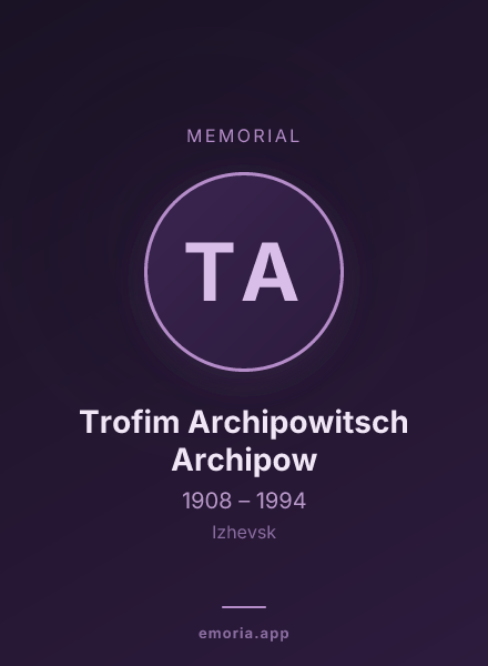 Memorial portrait of Trofim Archipowitsch Archipow