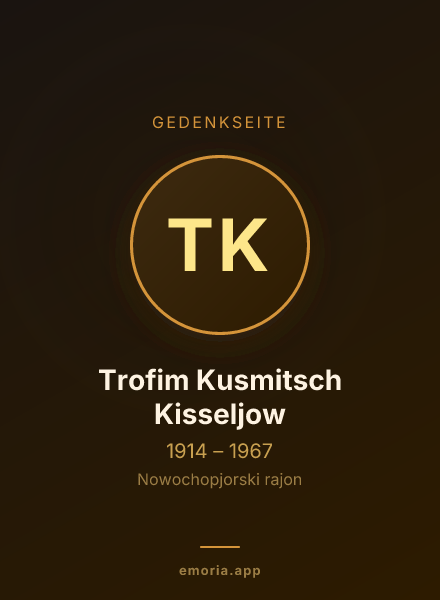 Gedenkportrait von Trofim Kusmitsch Kisseljow