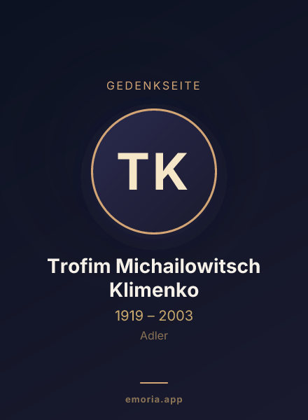 Gedenkportrait von Trofim Michailowitsch Klimenko