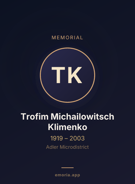 Memorial portrait of Trofim Michailowitsch Klimenko