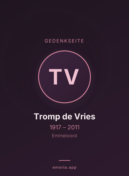 Gedenkportrait von Tromp de Vries