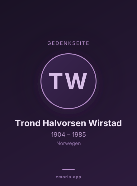 Gedenkportrait von Trond Halvorsen Wirstad
