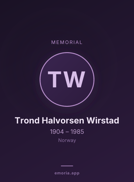 Memorial portrait of Trond Halvorsen Wirstad