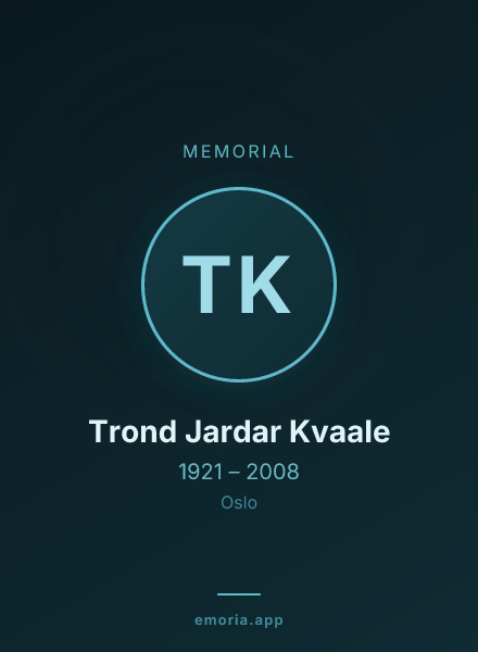 Memorial portrait of Trond Jardar Kvaale