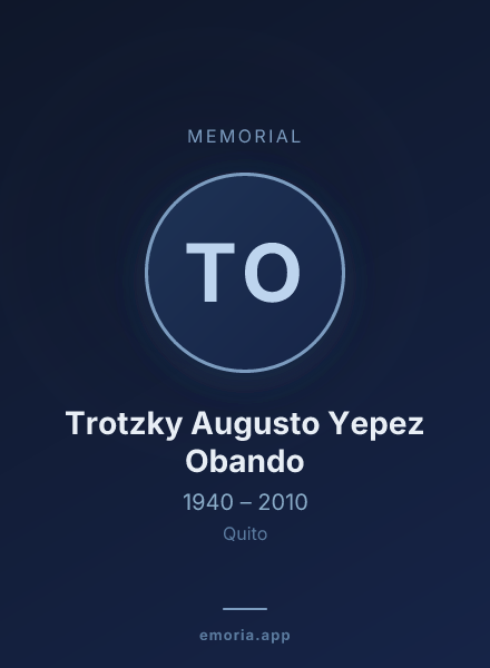 Memorial portrait of Trotzky Augusto Yepez Obando