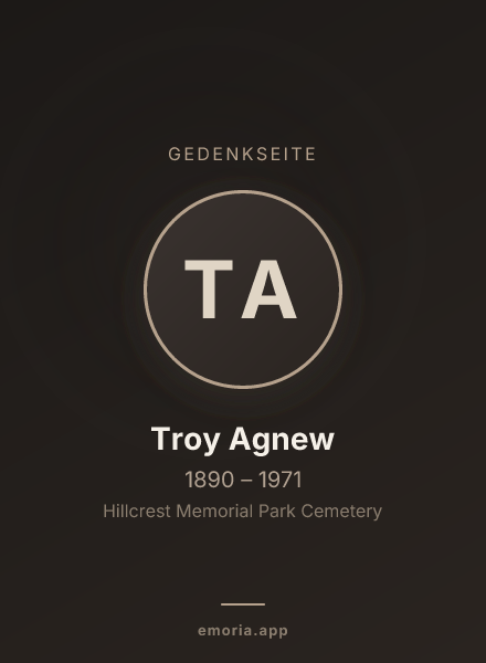 Gedenkportrait von Troy Agnew
