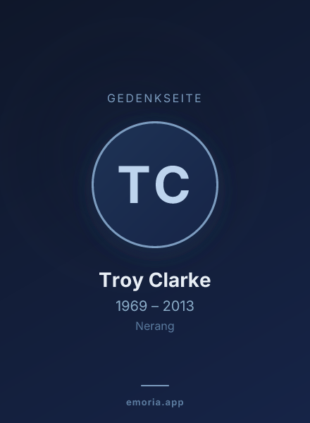 Gedenkportrait von Troy Clarke