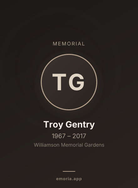 Memorial portrait of Troy Gentry