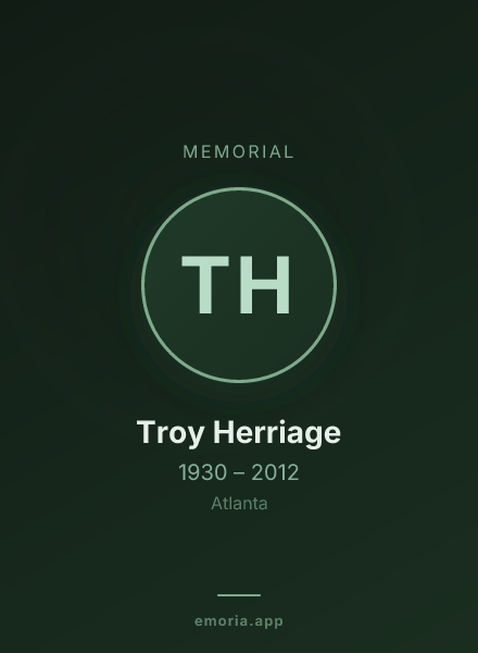 Memorial portrait of Troy Herriage