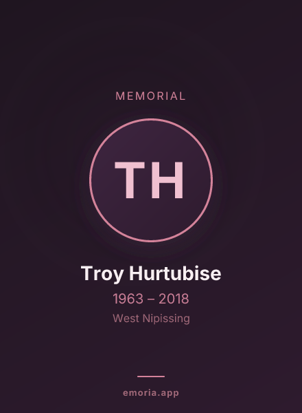 Memorial portrait of Troy Hurtubise