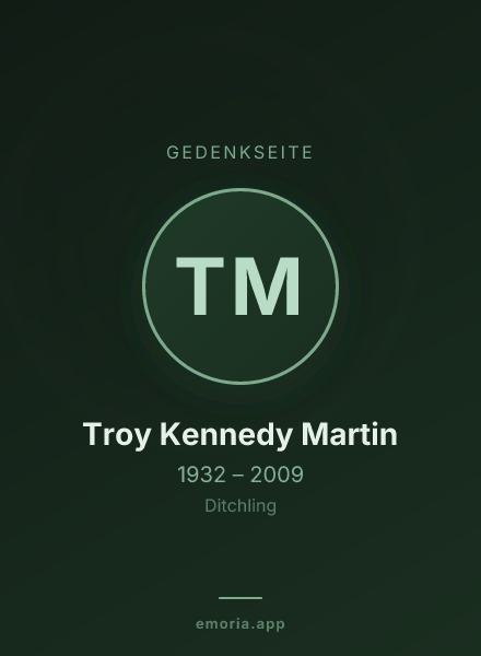 Gedenkportrait von Troy Kennedy Martin