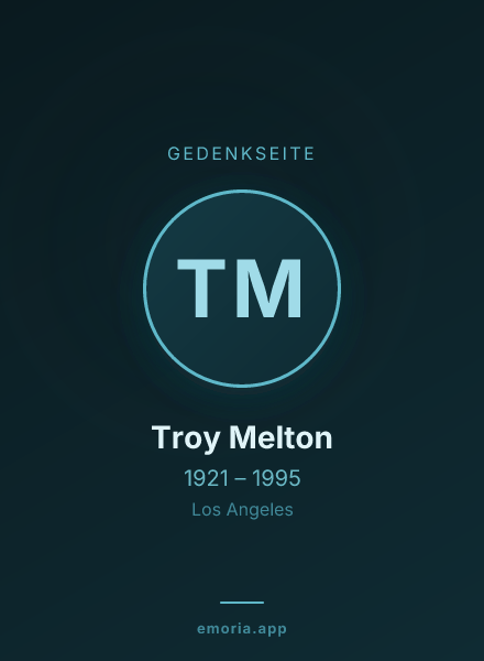 Gedenkportrait von Troy Melton