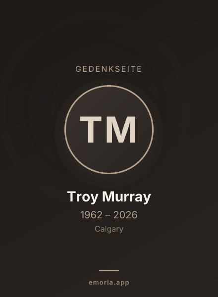 Gedenkportrait von Troy Murray