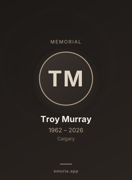 Memorial portrait of Troy Murray
