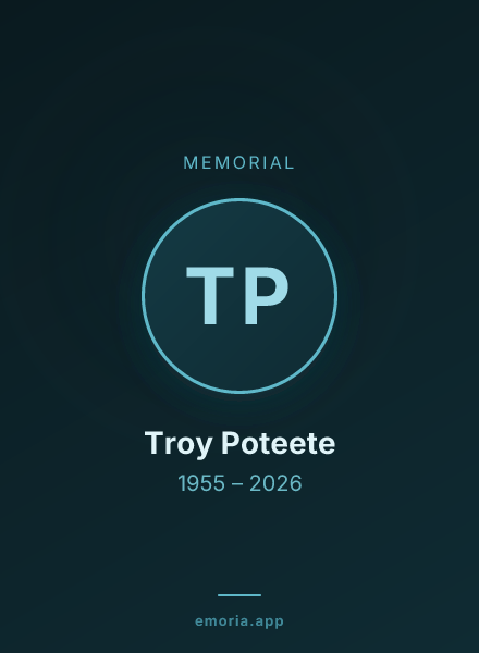 Memorial portrait of Troy Poteete