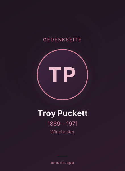 Gedenkportrait von Troy Puckett