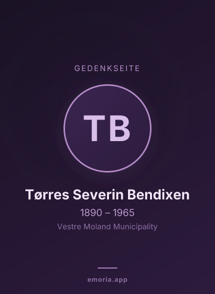 Gedenkportrait von Tørres Severin Bendixen