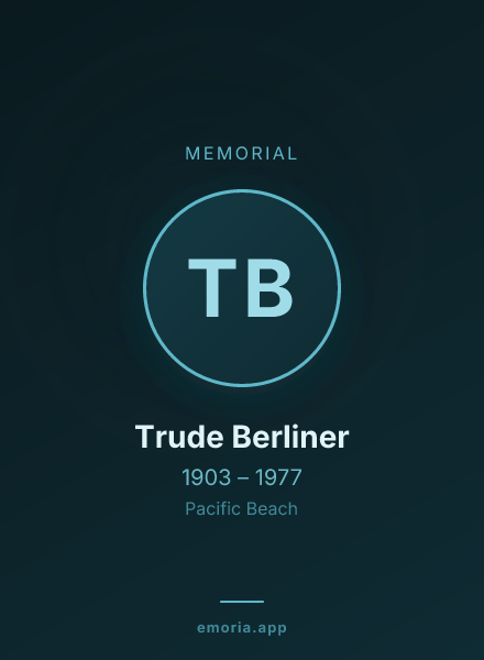 Memorial portrait of Trude Berliner