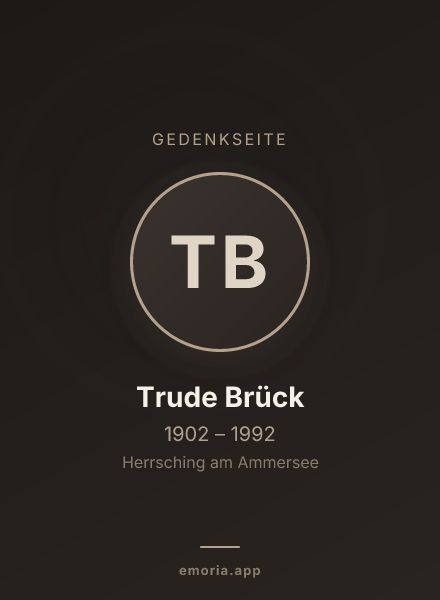 Gedenkportrait von Trude Brück