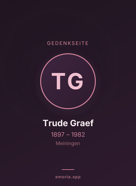 Gedenkportrait von Trude Graef