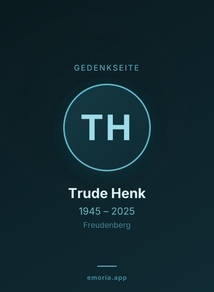 Gedenkportrait von Trude Henk