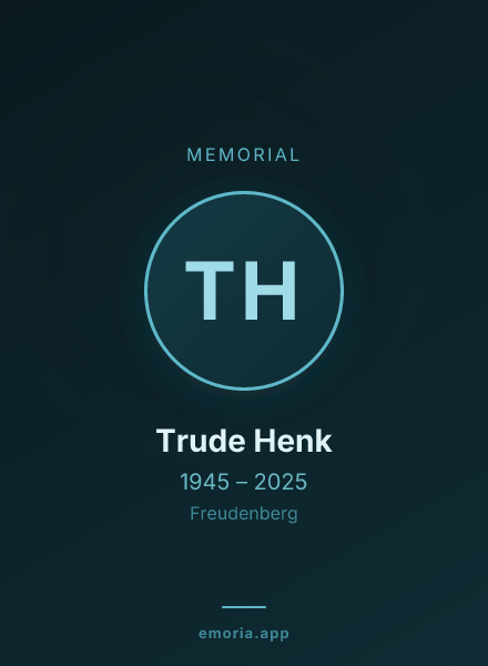 Memorial portrait of Trude Henk
