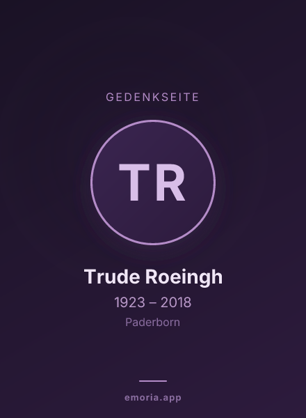 Gedenkportrait von Trude Roeingh
