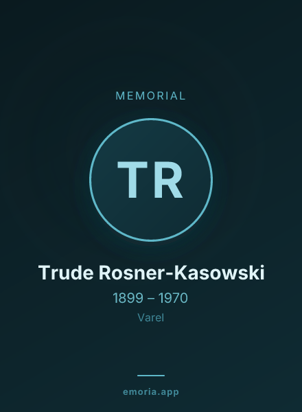 Memorial portrait of Trude Rosner-Kasowski