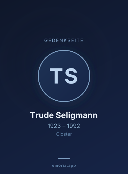 Gedenkportrait von Trude Seligmann