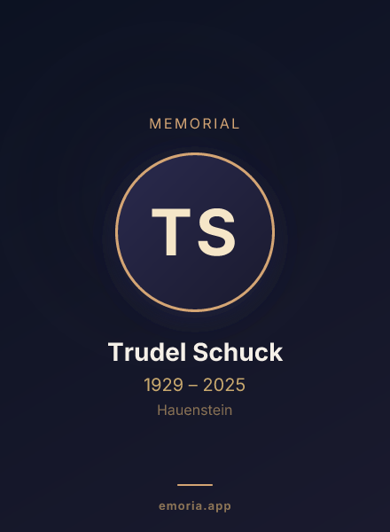 Memorial portrait of Trudel Schuck