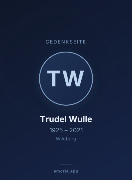 Gedenkportrait von Trudel Wulle