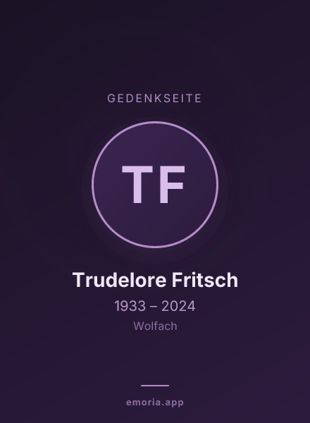 Gedenkportrait von Trudelore Fritsch