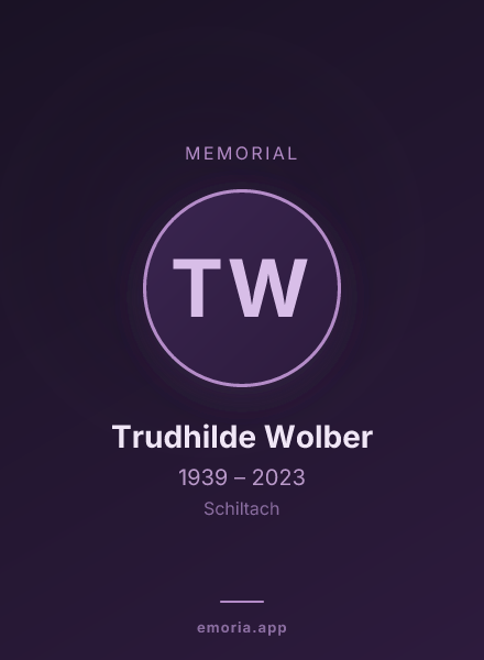 Memorial portrait of Trudhilde Wolber