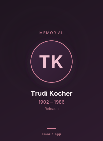Memorial portrait of Trudi Kocher