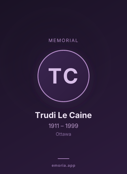 Memorial portrait of Trudi Le Caine