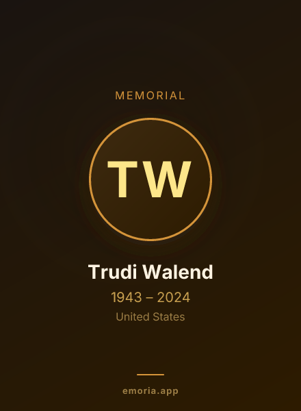 Memorial portrait of Trudi Walend