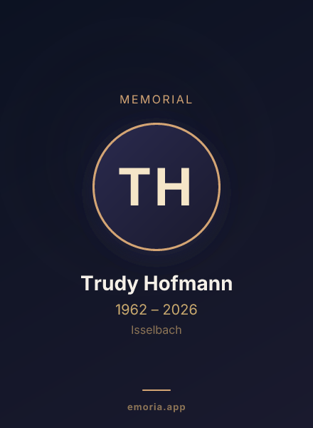 Memorial portrait of Trudy Hofmann