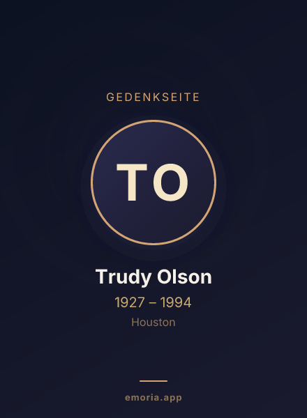 Gedenkportrait von Trudy Olson