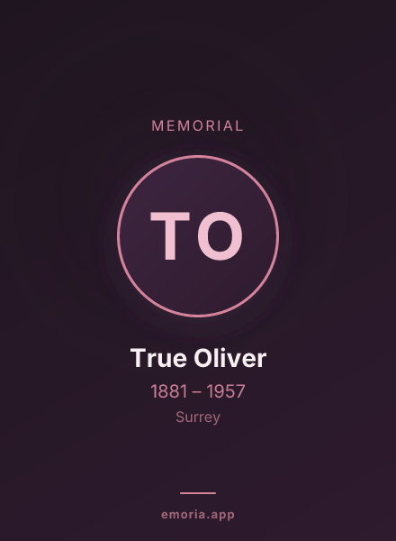Memorial portrait of True Oliver