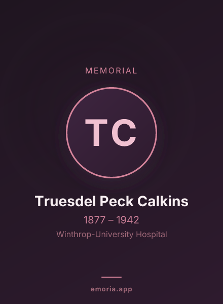 Memorial portrait of Truesdel Peck Calkins
