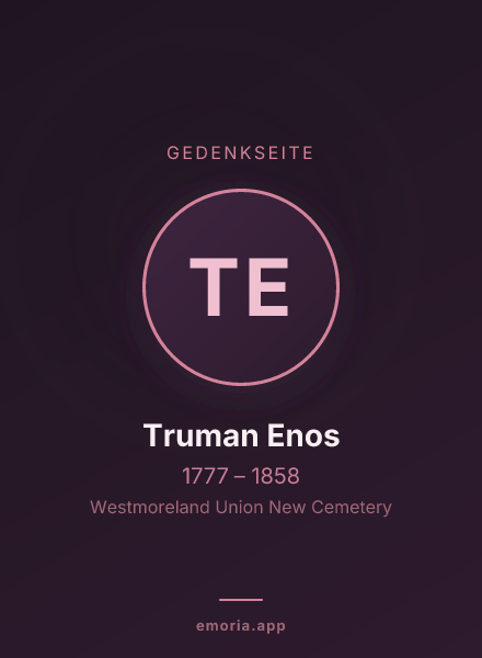 Gedenkportrait von Truman Enos