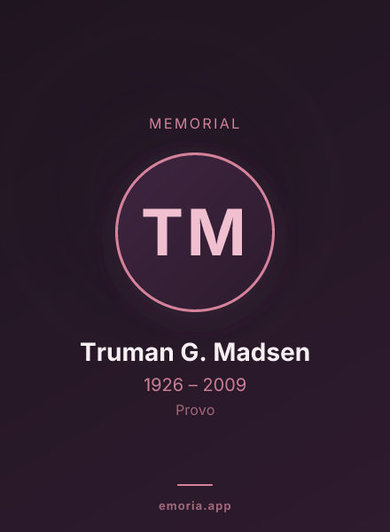Memorial portrait of Truman G. Madsen