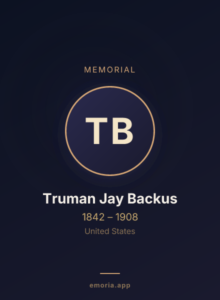 Memorial portrait of Truman Jay Backus