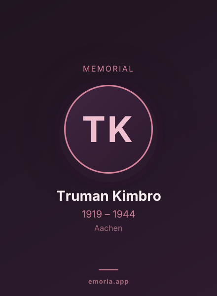 Memorial portrait of Truman Kimbro