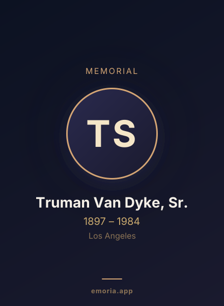 Memorial portrait of Truman Van Dyke, Sr.