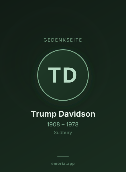 Gedenkportrait von Trump Davidson